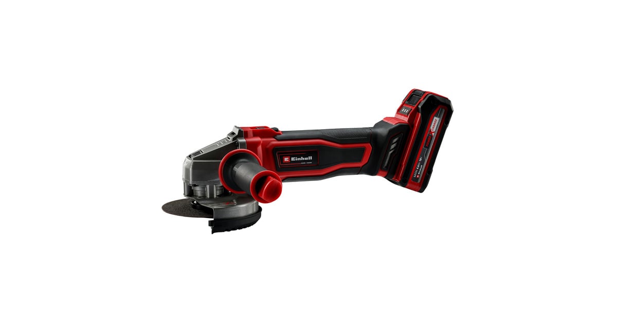 EINHELLAccu Haakse Sliijper TE-AG 18/125-2 Li (1x4,0 Ah) haakse slijper  (Rood/zwart, Incl. 4.0 Ah Power X-Change accu en oplader)