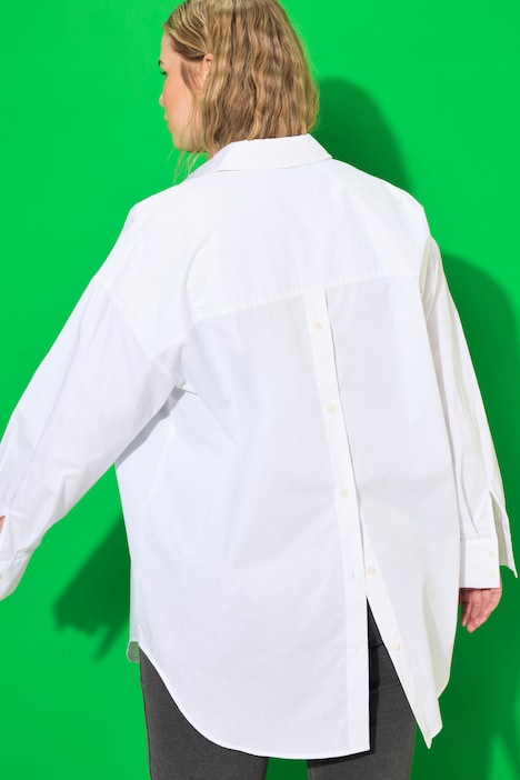 Bluse, oversized, Rücken-Knopfleiste, Langarm