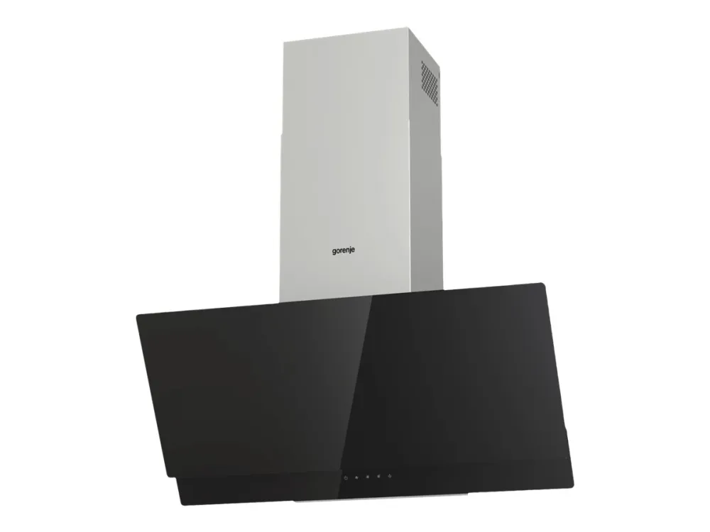 Gorenje Essential WHI949EXBG - Hætte - skorsten vinklet - bredde: 90 cm - dybde: 33.5 cm - udtrækning og recirkulation (-) - med intern motor - rustfrit stål/sølv