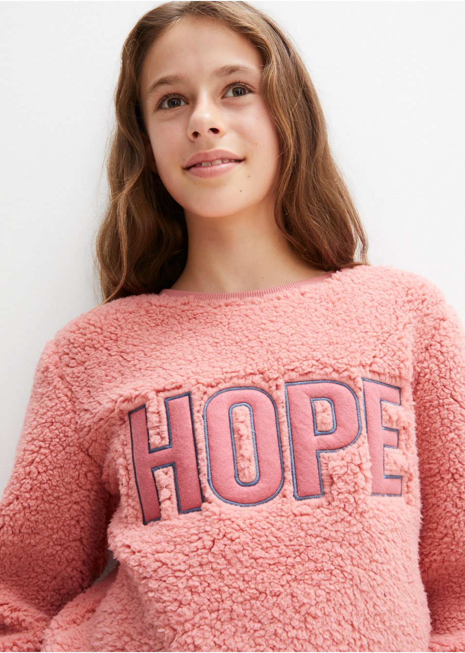 Pull en polaire peluche fille