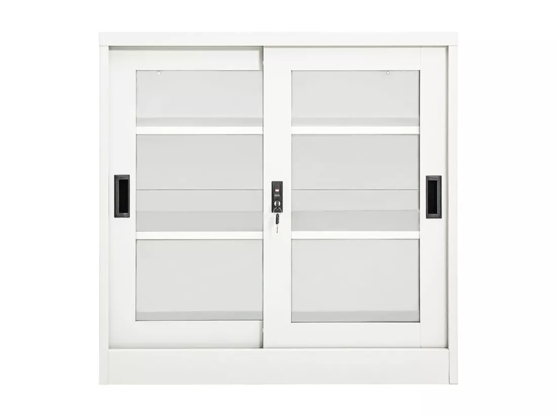 Armoire à portes coulissantes Blanc 90x40x90 cm Acier