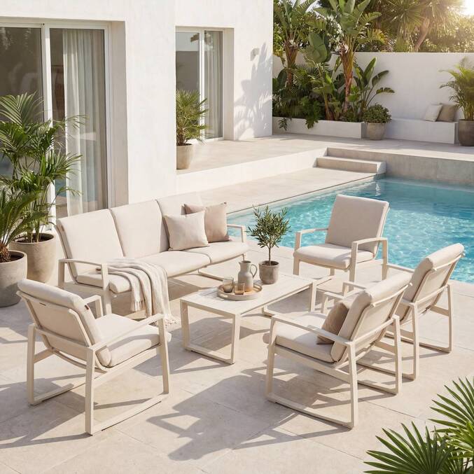 Fauteuil de salon de jardin BOREANE Argile