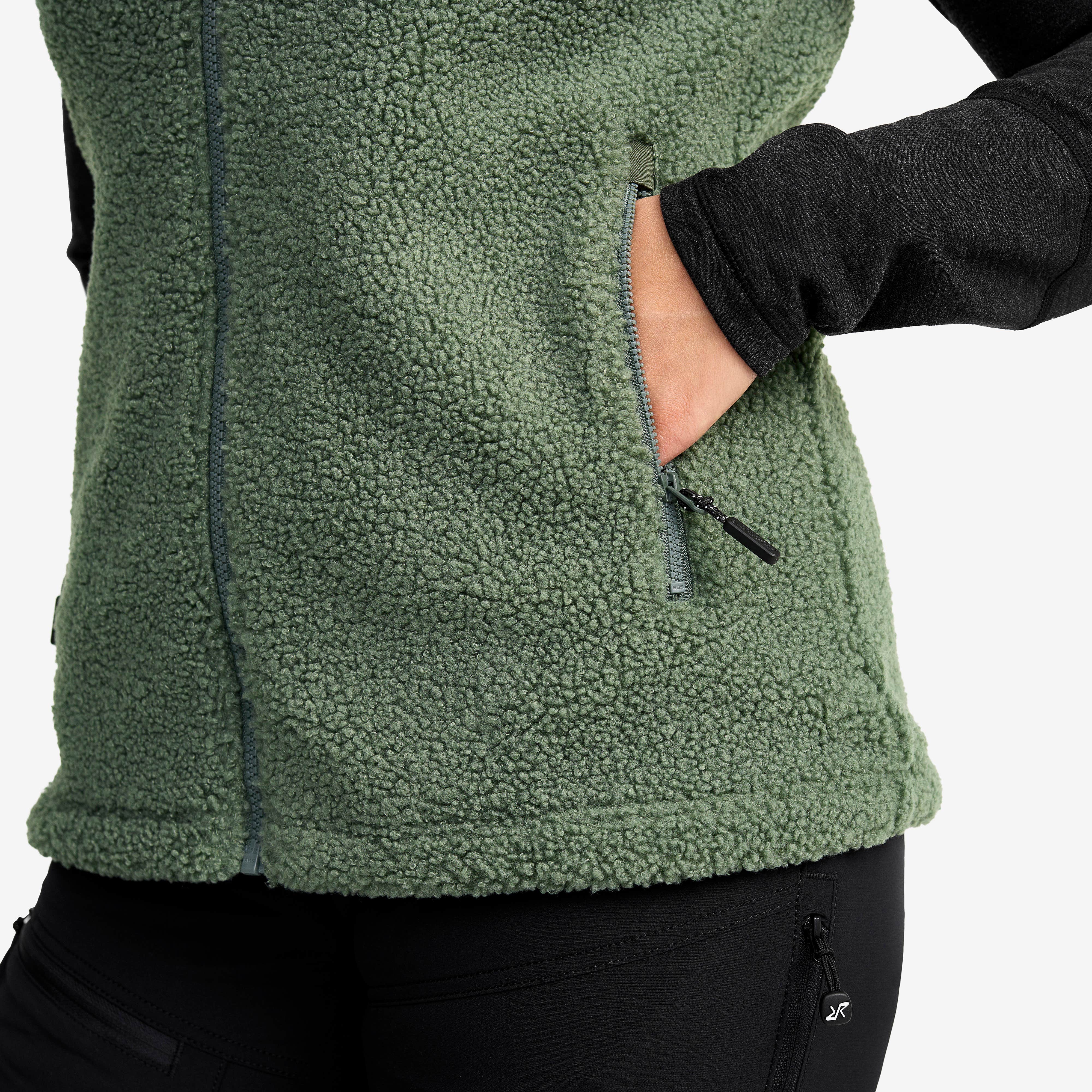 Bigfoot Pile Vest Dame Dusty Green
