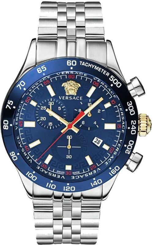 Versace - Polshorloge - Zilver - RVS - Chronograaf - Swiss Made