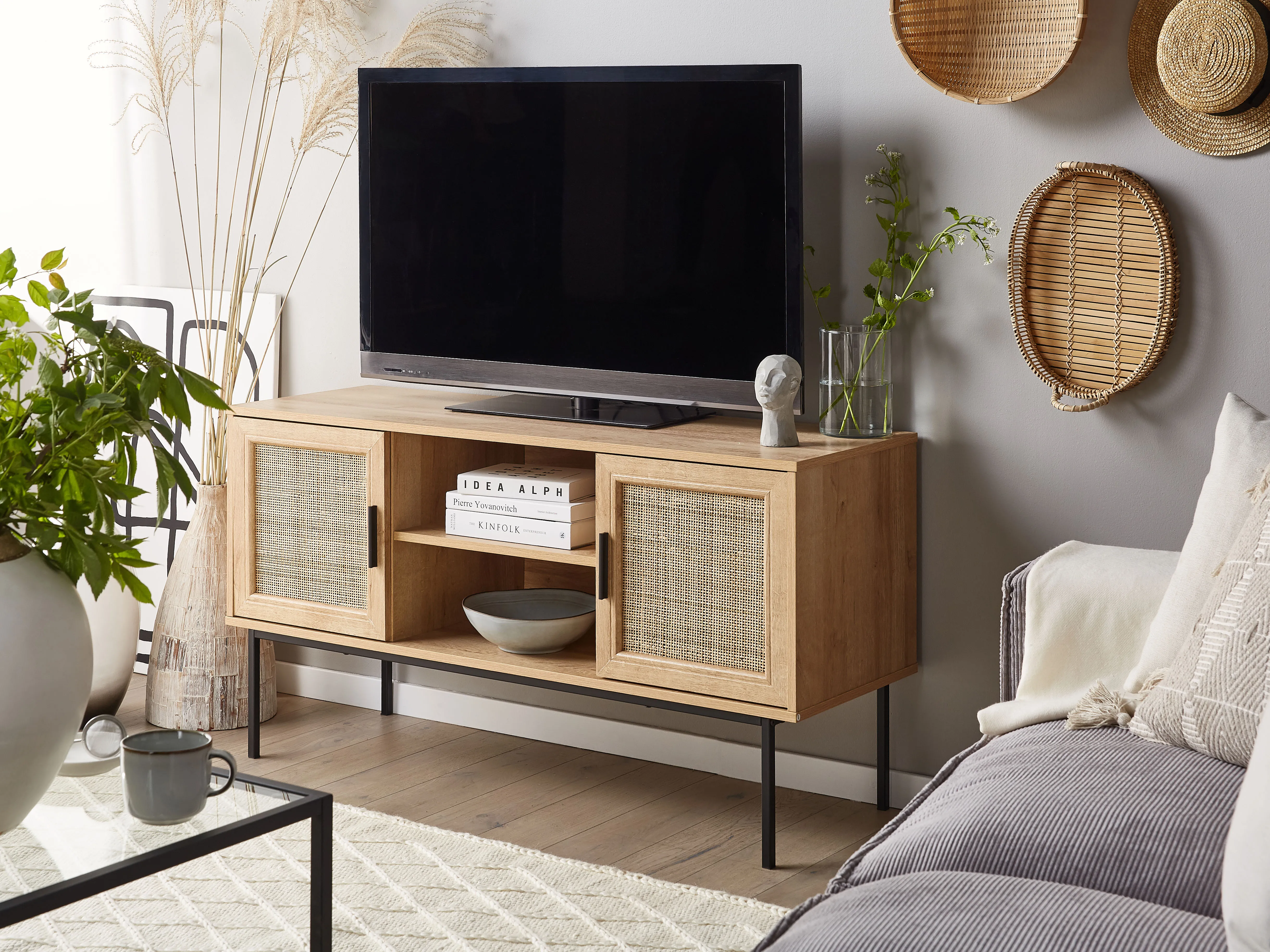 TV-meubel PASCO Rotan Lichtbruin