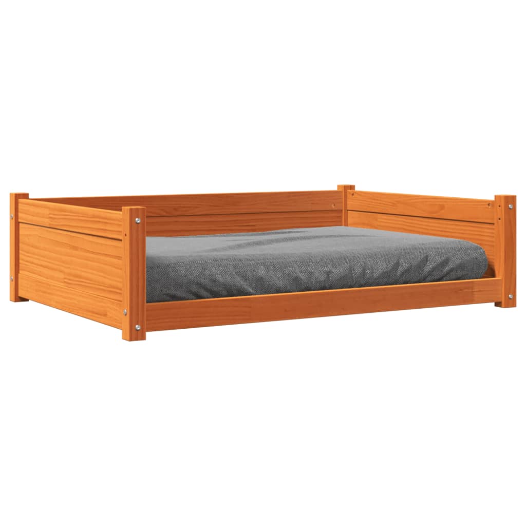 Cama para cães vidaXL, madeira de pinho, marrom encerado, 105,5 x 75,5 x 28 cm