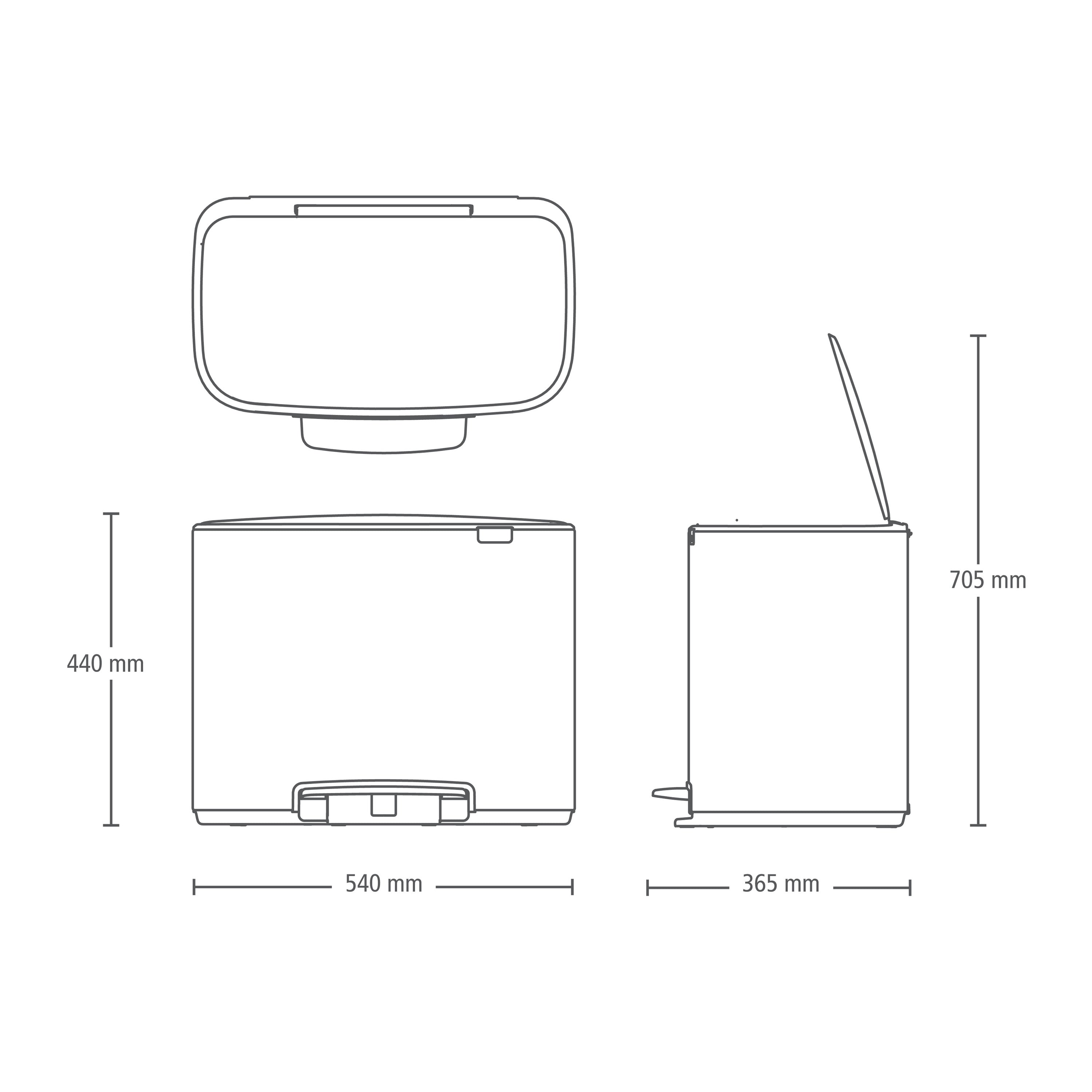 Brabantia Bo Pedaalemmer 11 + 23 L - Zwart