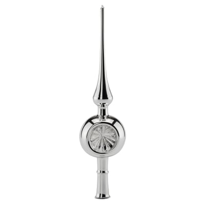 Christbaumreflexspitze Glas, Silberfarben