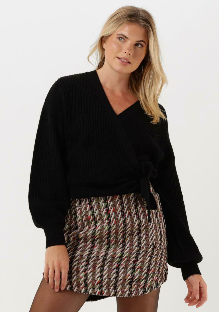 OBJECT zwarte object vest malena l/s wrap cardigan
