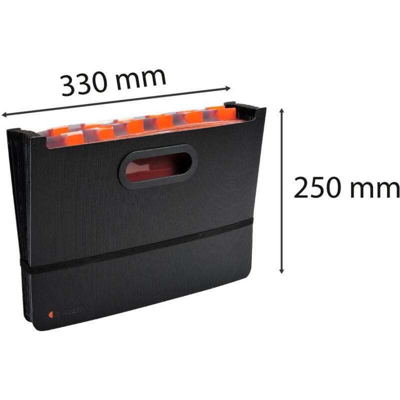 Trieur valisette extensible 24 compartiments Exadesk Exactive® - A4 - Noir