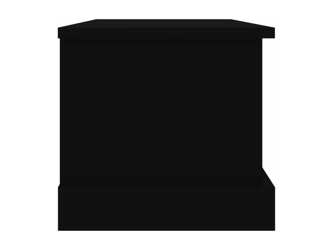 Boîte de rangement noir 50x30x28 cm bois d'ingénierie