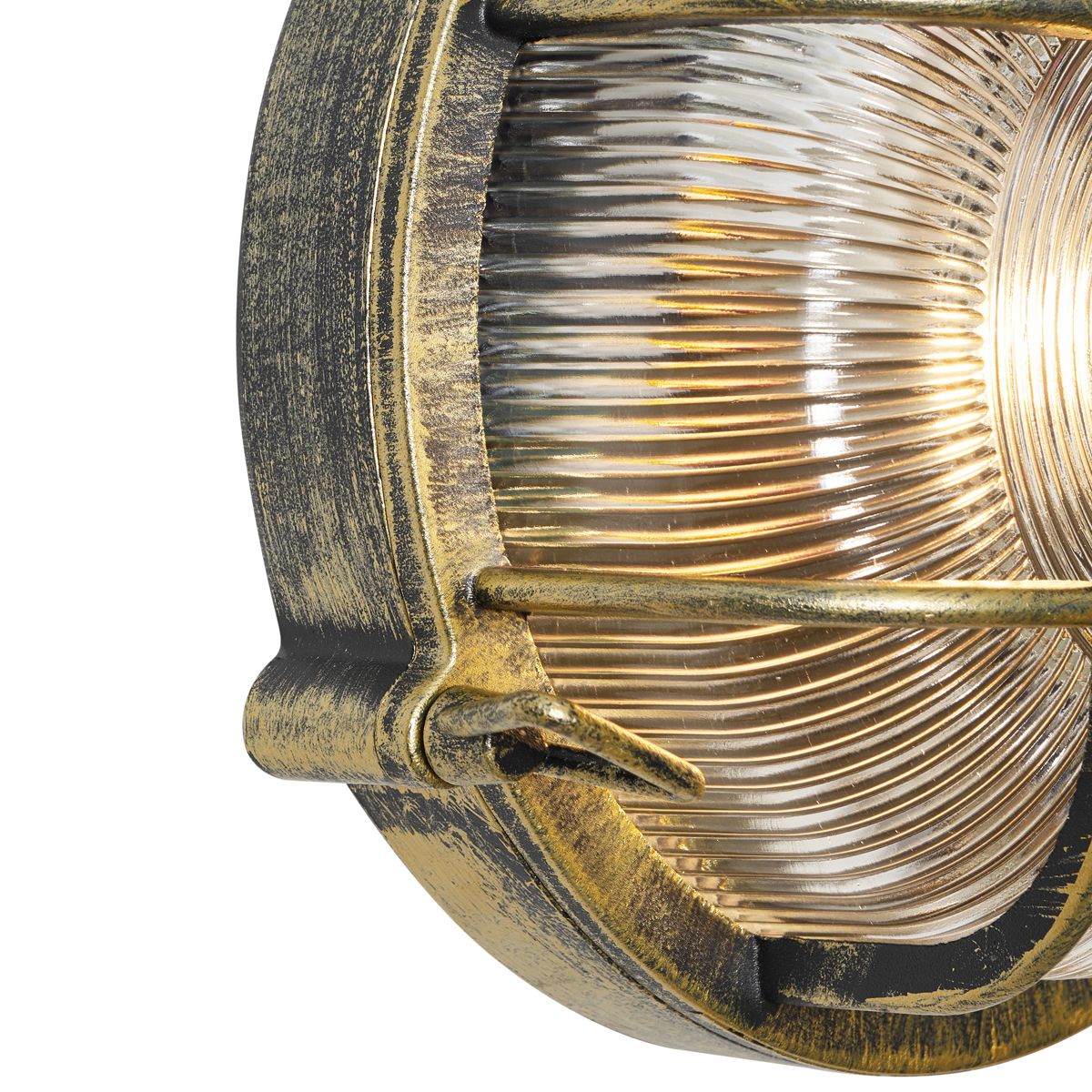 Buiten wand- en plafondlamp antiek goud rond IP44 - Noutica