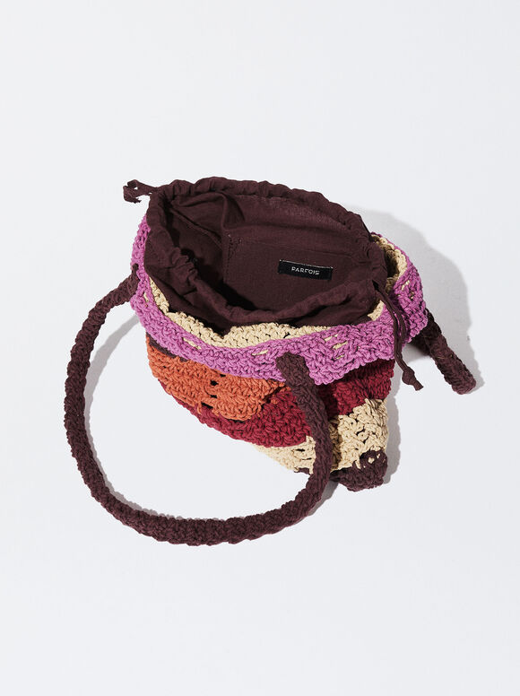 Bolsa de ombro de crochê - Multicolorida