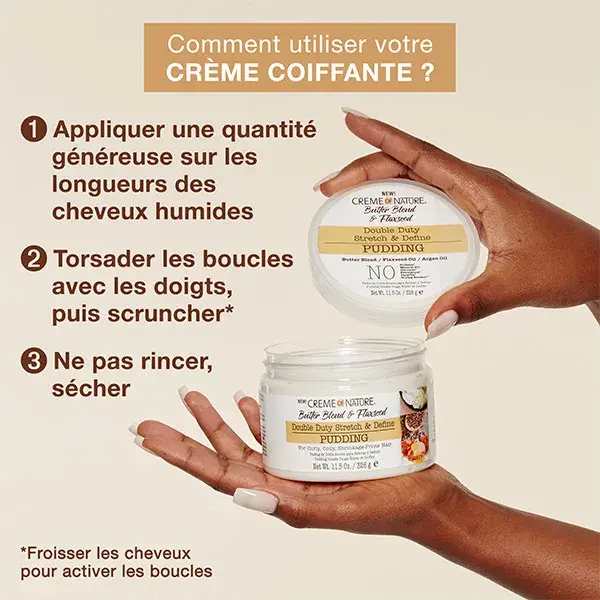 Mistura de Manteiga Creme of Nature e Pudim Coiffante de Creme de Linhaça 326ml