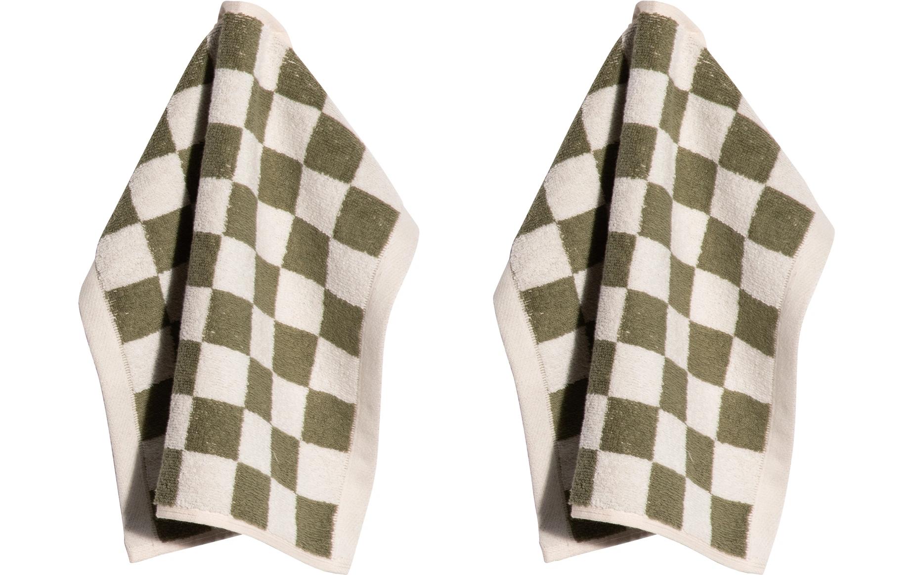 Waschlappen Chess 2er Set, 30 x 30 cm, OliveWaschtuch