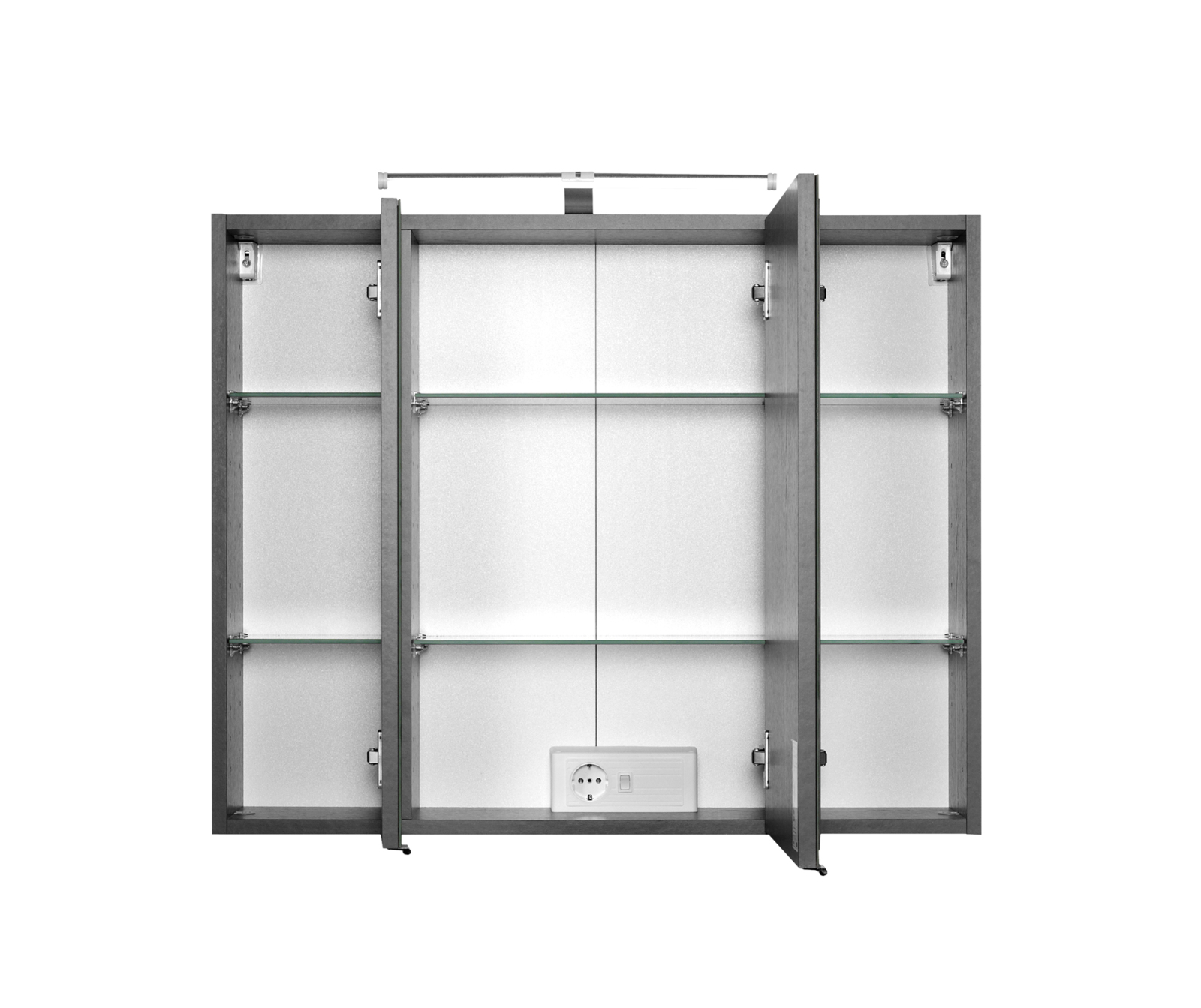 2-teiliges Badmöbel-Set BOLOGNA - weiß Hochglanz-grafitgrau - 80 cm breit