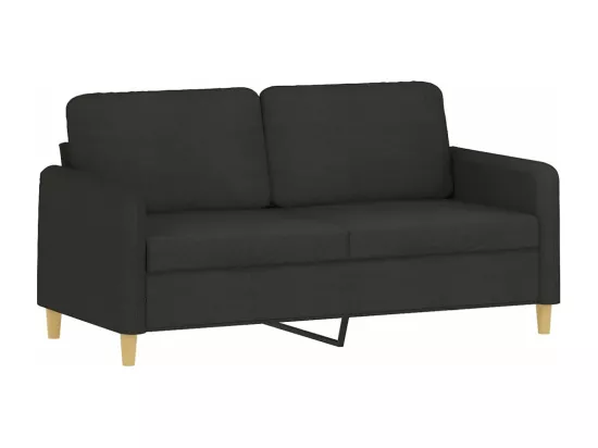 Ensemble de canapés 2 pcs avec coussins Noir Tissu