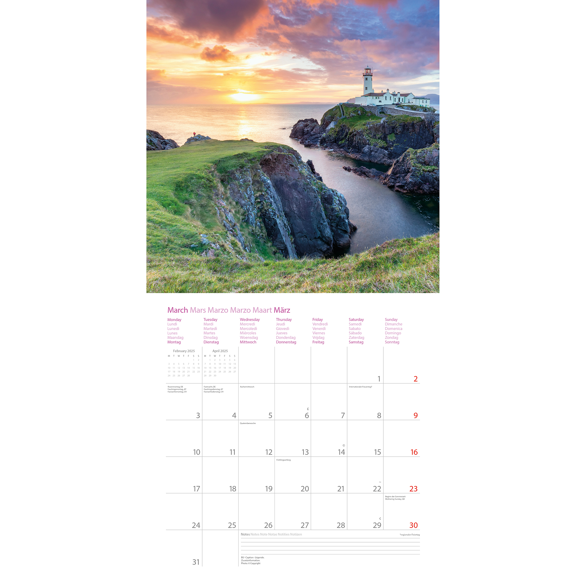 Broschürenkalender 2025 - mehrfarbig - Traumziele - 30x30 cm
