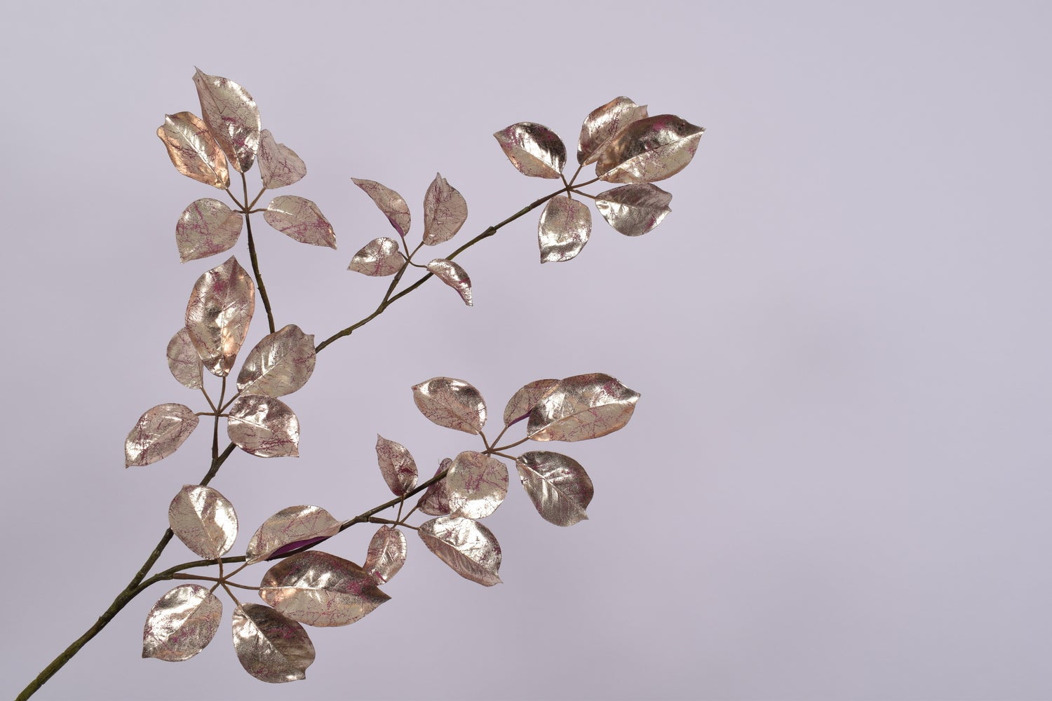 Silk-ka kunsttak met blad zilver 91 cm