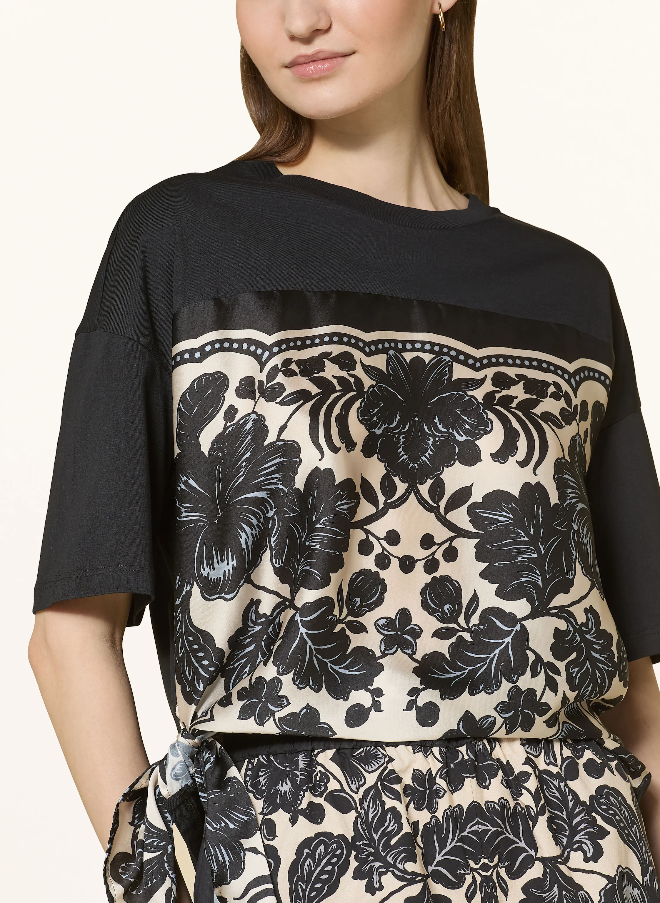 SANDRO T-Shirt im Materialmix