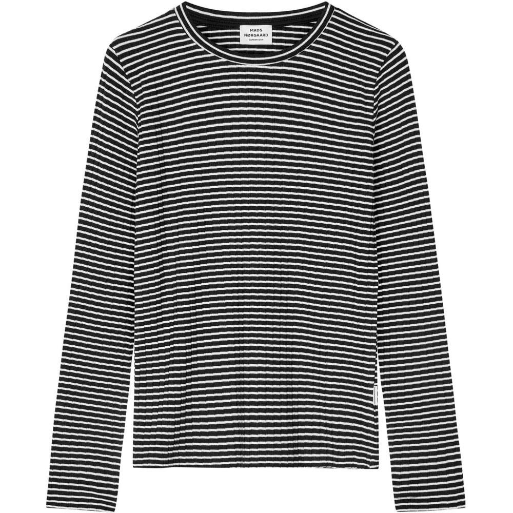 Køb Mads Nørgaard Black/Vanilla Ice 5X5 Stripe Talika Bluse
