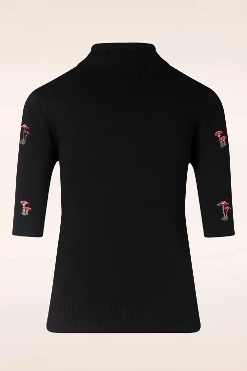 Banned Retro Mushroom dreams trui in zwart