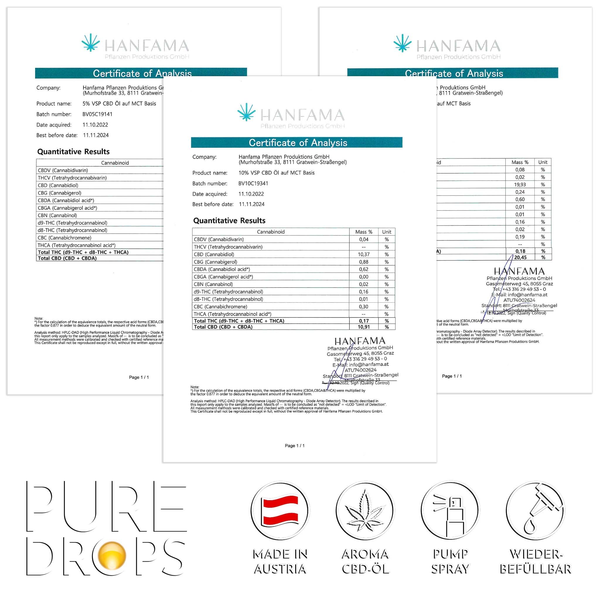 PURE DROPS CBD ÖL 5% 1+1 Gratis für Hunde und Tiere aus Österreich