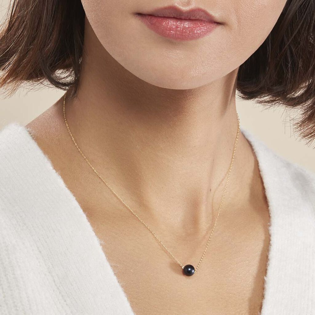 Collier Sissy Or Jaune Perle De Culture