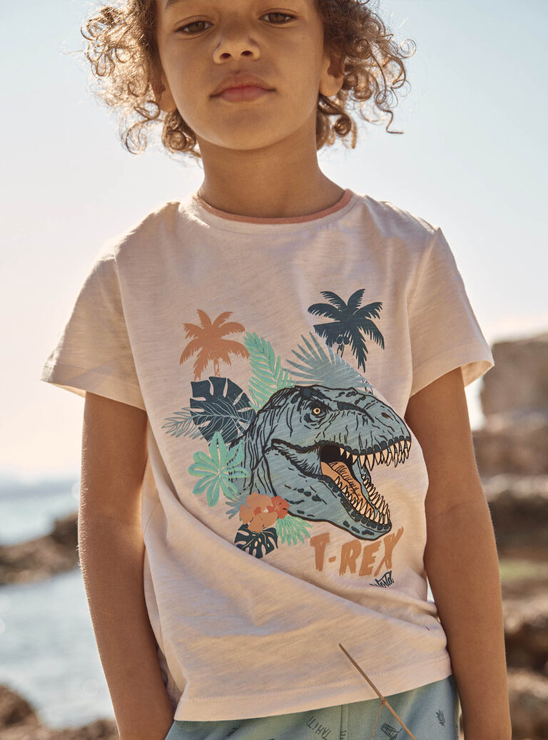 T-shirt à motif dinosaure