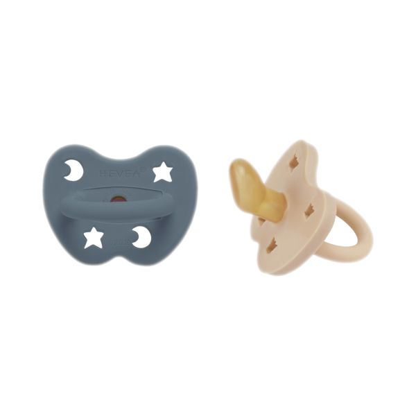 Hevea Orthodontische Fopspeen - 3-36 Mnd - 2 Stuks - Sand / Ocean Blue