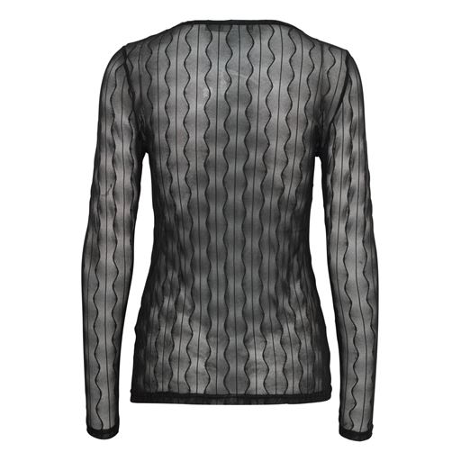 Fransa Langærmet Transparent Bluse, Sort, S