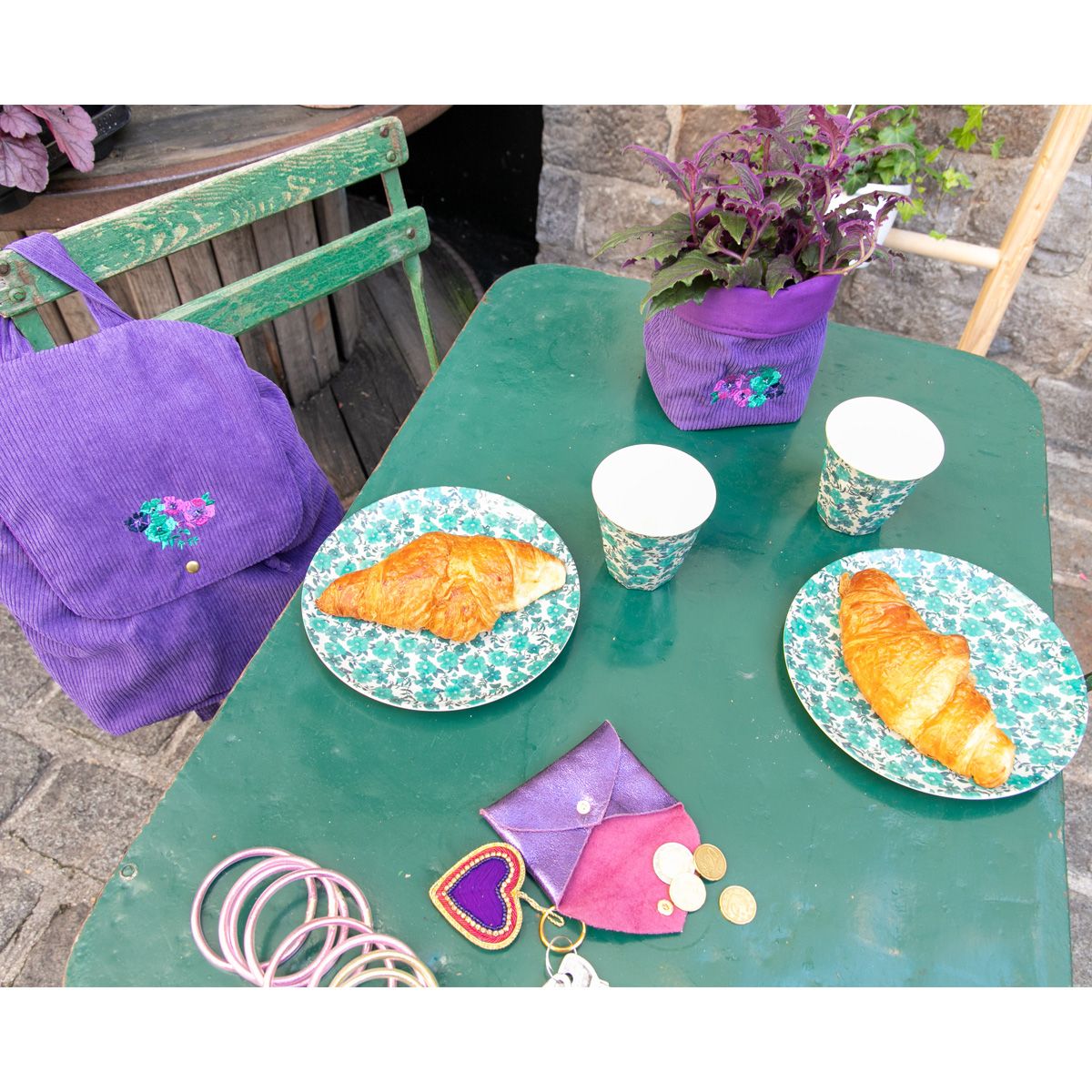 Grand verre à fleurs en mélamine purple gipsy Pause goûter
