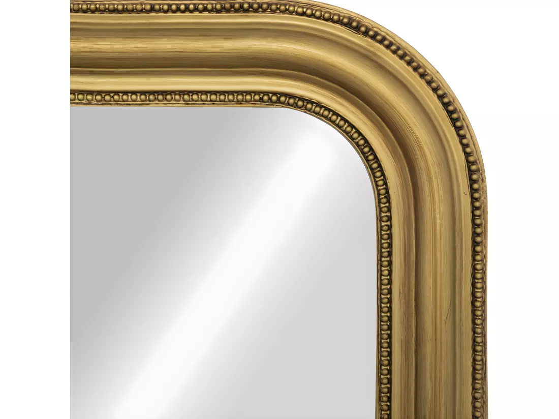 Grand Miroir mural en Bois doré et Verre 74 x 104 cm