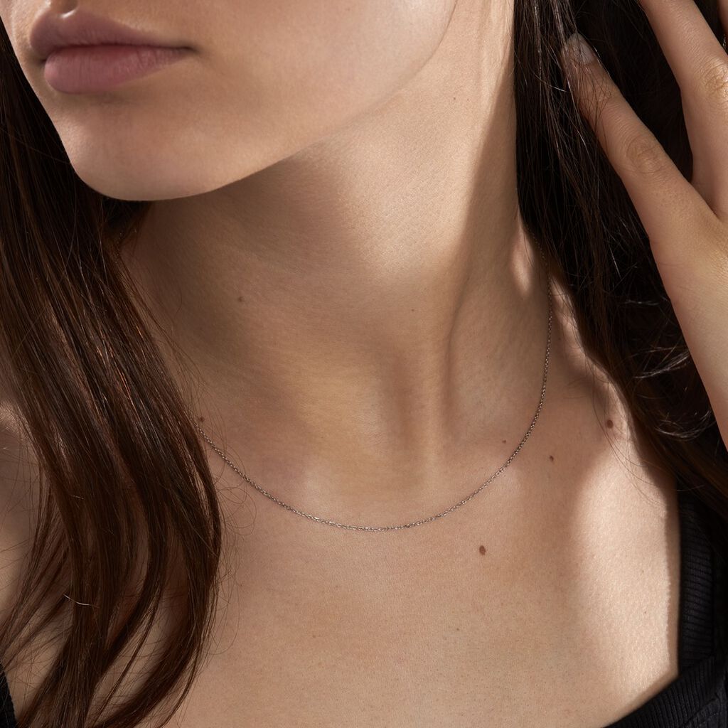 Chaîne Igoa Maille Forçat Diamantee Or Blanc