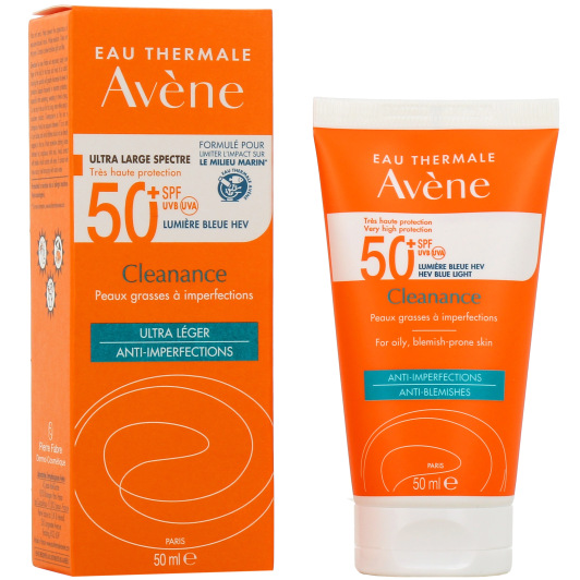 Avène Cleanance fluide solaire SPF50+ - Peau grasse, imperfections