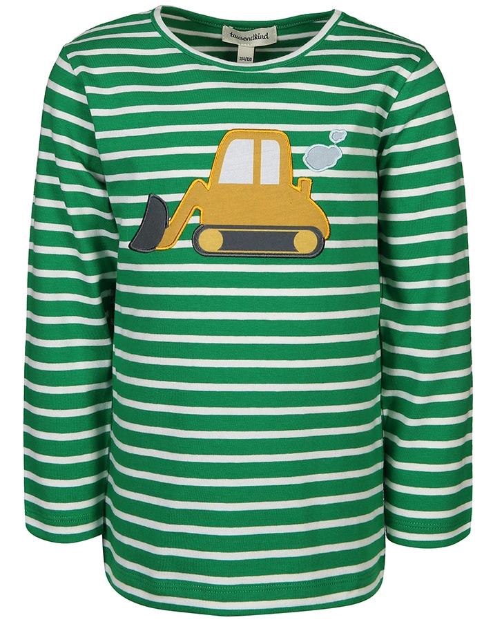 Langarmshirt BAGGER BODO gestreift in grün/weiß