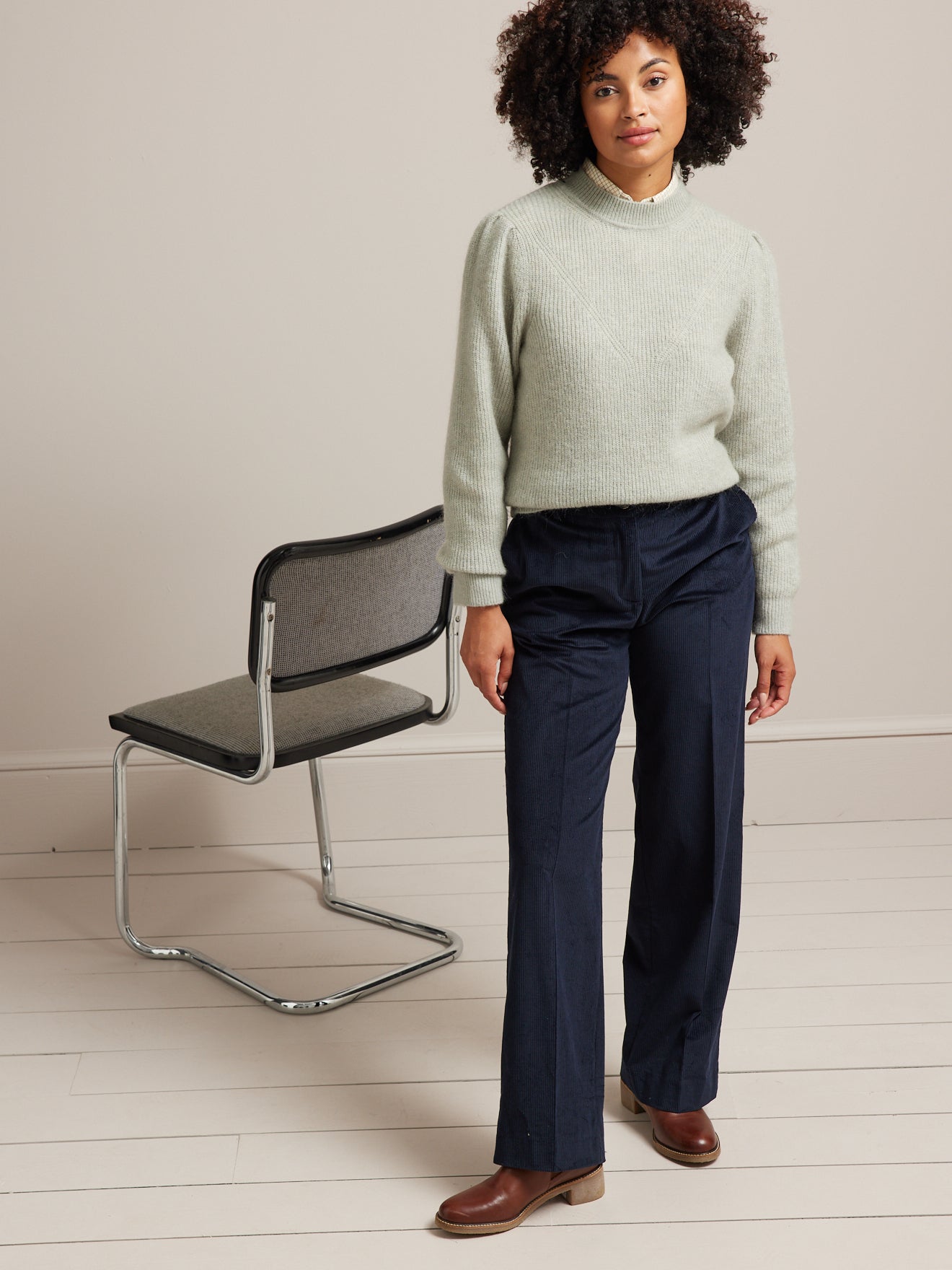 Pull col rond femme mélange mohair