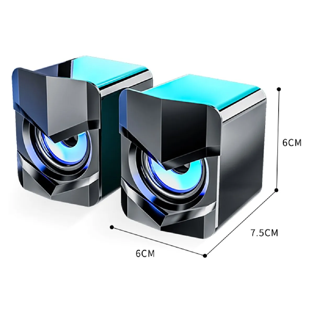 Universal Stereo LED Bluetooth Computer Speaker - Noir