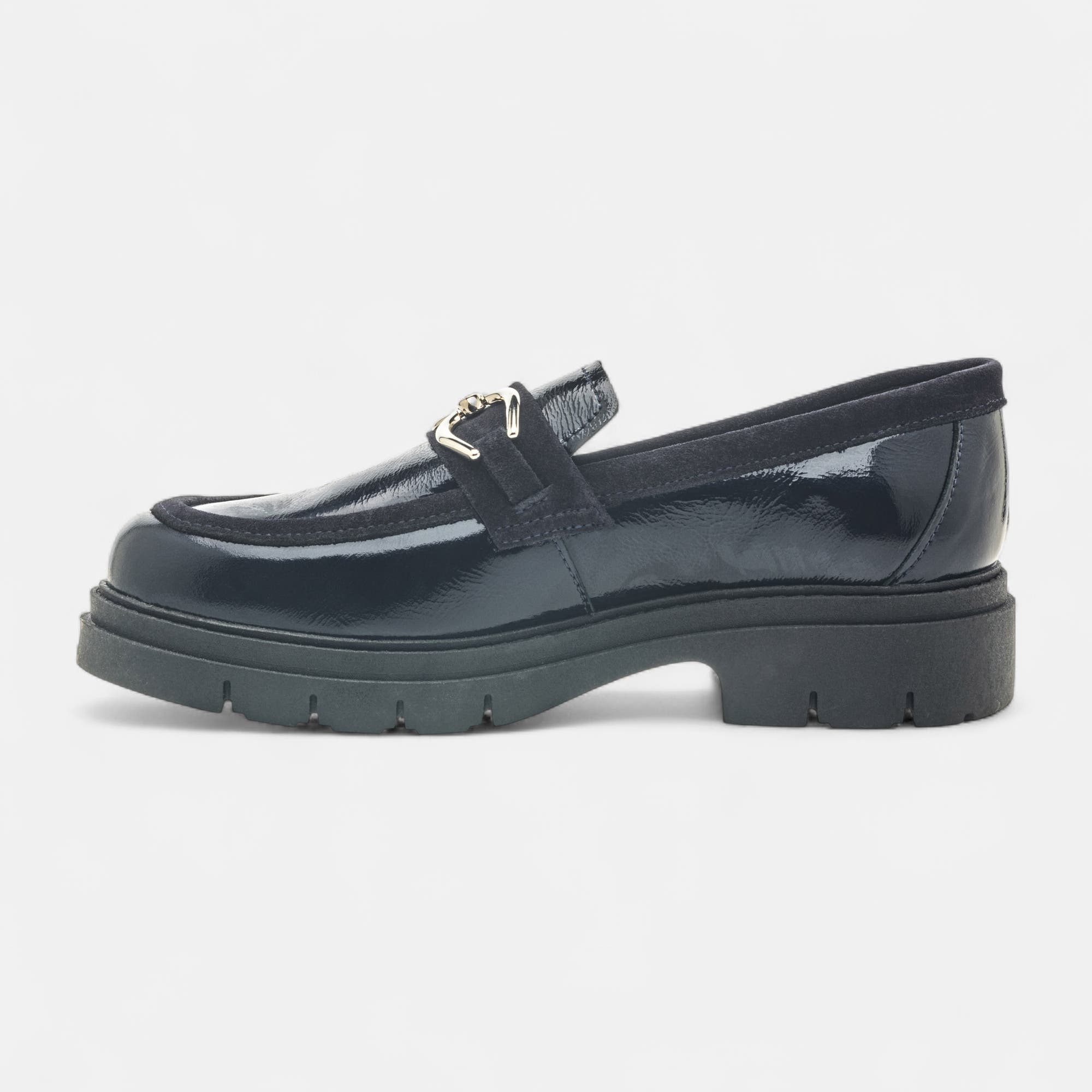 Mocassins Femme en cuir bleu marine