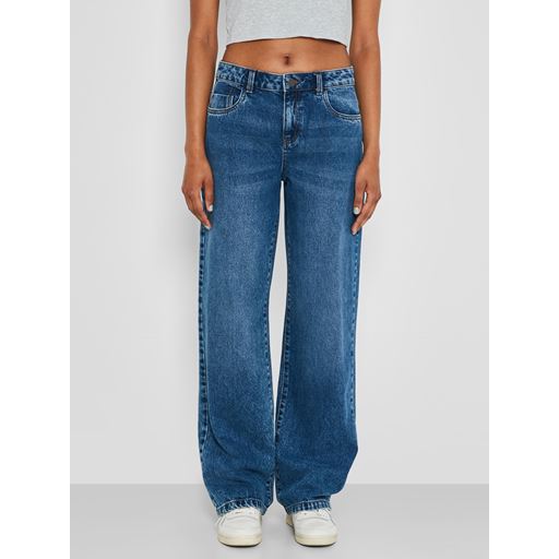 Noisy May Amanda Wide Jeans, Medium Blue Denim, 29/32