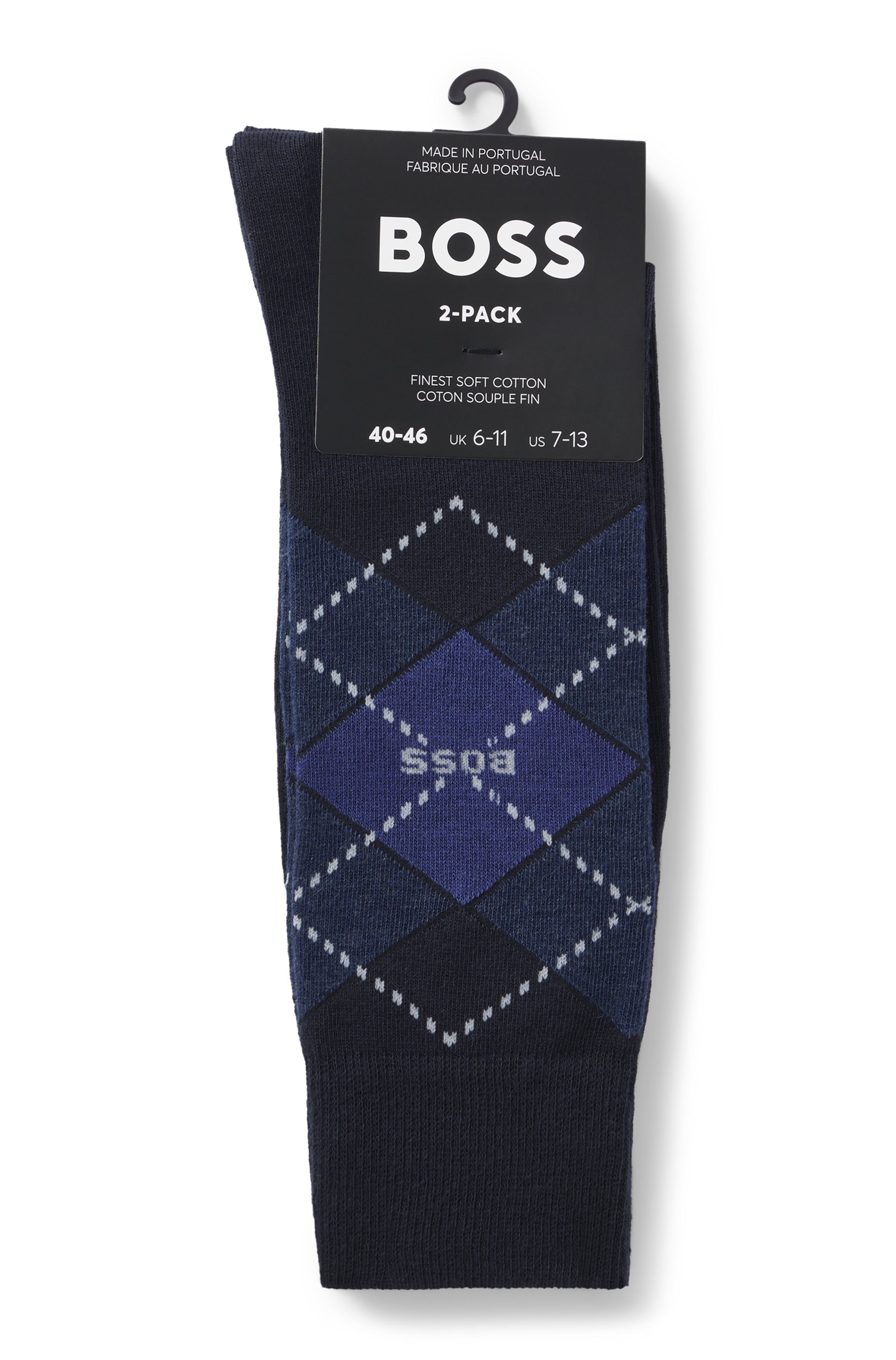 BOSS Socken »2P RS Argyle CC« Packung, 2er Pack, 2 Stk. tlg. mit BOSS Schriftzug