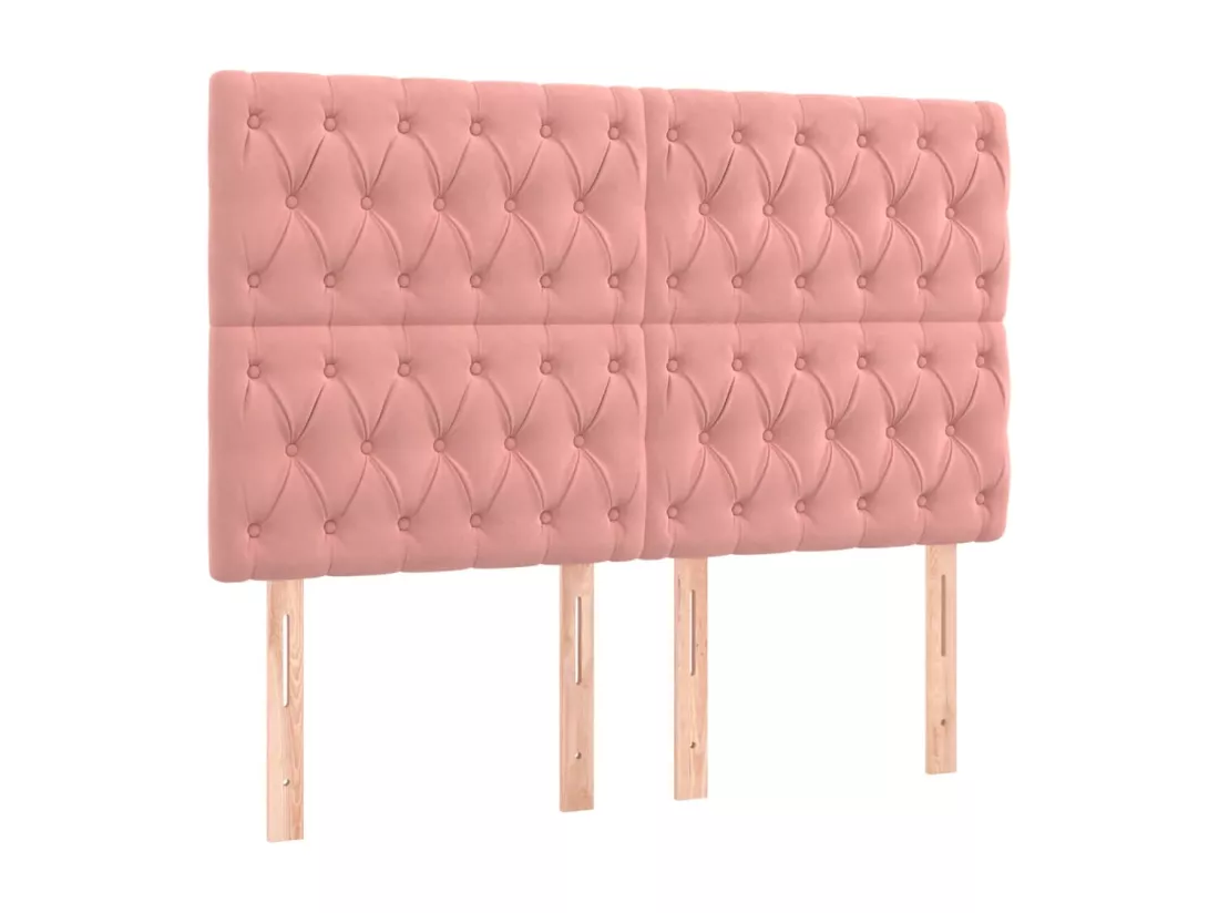 Sommier tapissier avec matelas et LED Rose 160x200 cm Velours