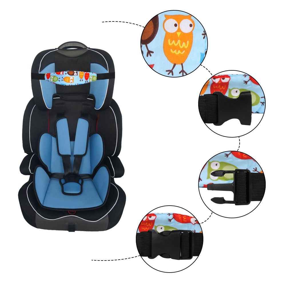 Baby Kopfstütze Kinderwagen Befestigung Kindersitz / Autositz Kopf Halter Band Verstellbar (25.5 - 61.5cm) - Sterne Blau