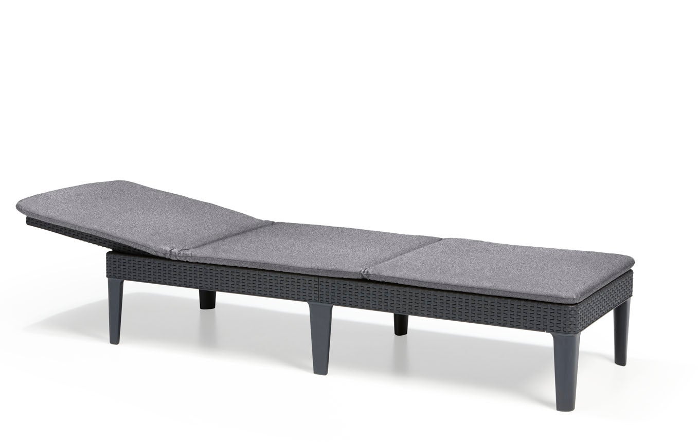 Keter Jaipur ligstoel - 4 standen - incl. kussen - 187,5x58x29cm - Grafiet
