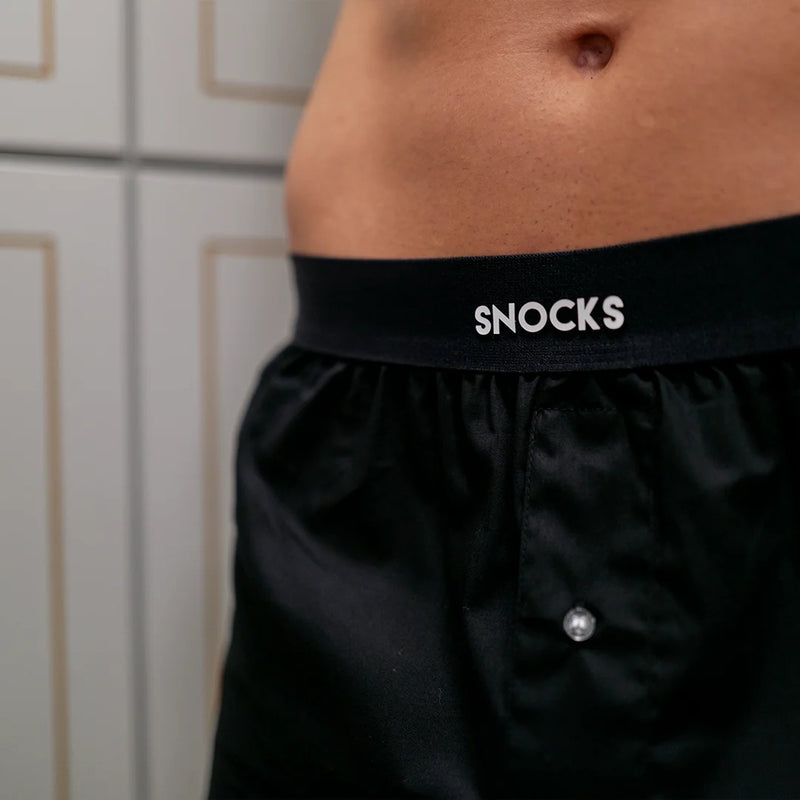 American Boxershorts mit Gummibund aus Bio-Baumwolle Schwarz