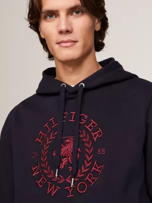 Moletom com capuz oversized com logo Crest