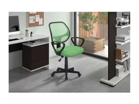 Chaise de bureau IPOLIST Tissu filet vert, idéal pour un bureau confortable et moderne