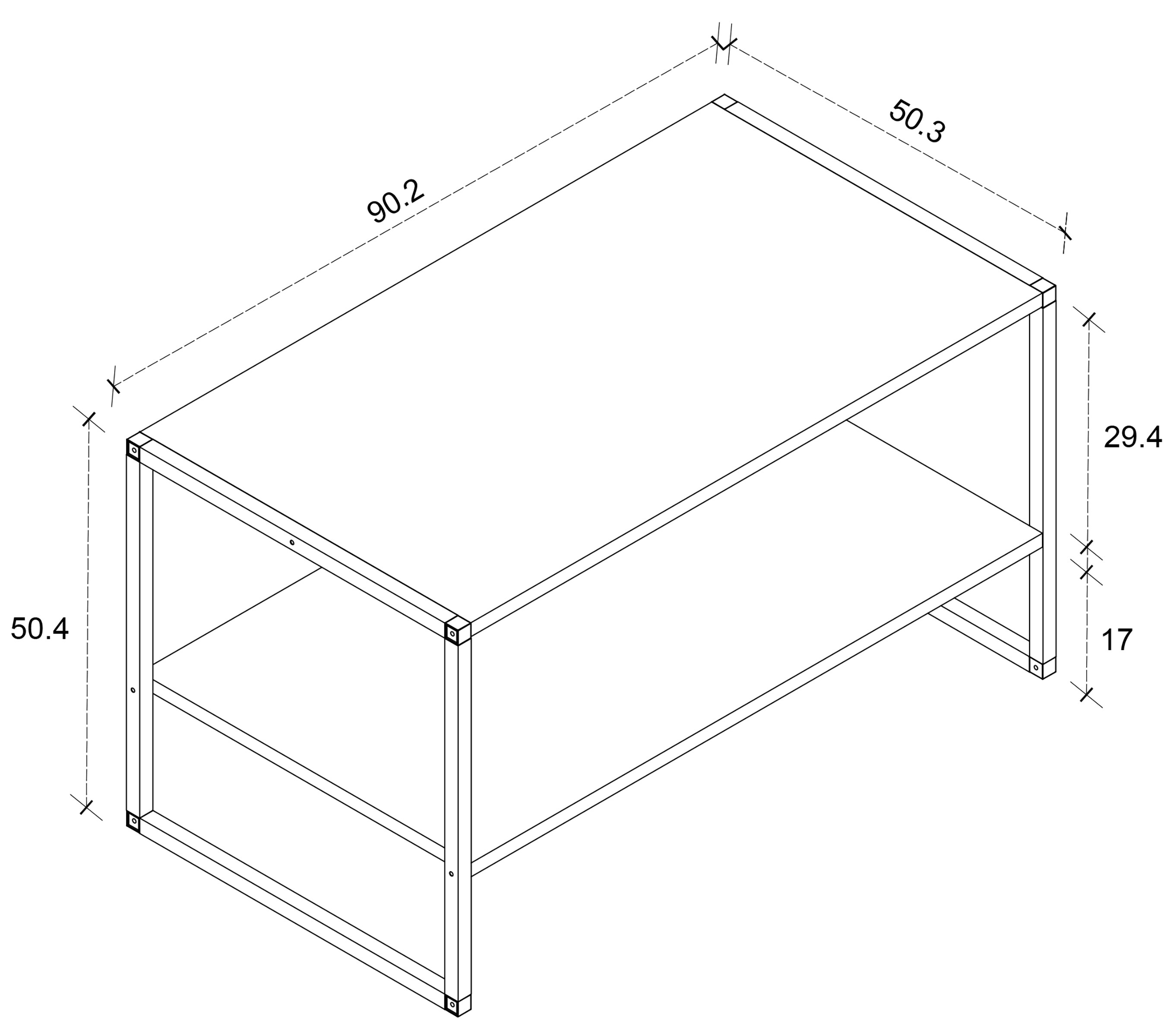 VCM Holz Sofatisch Couchtisch Wohnzimmertisch Beistelltisch Ablage Insasi L