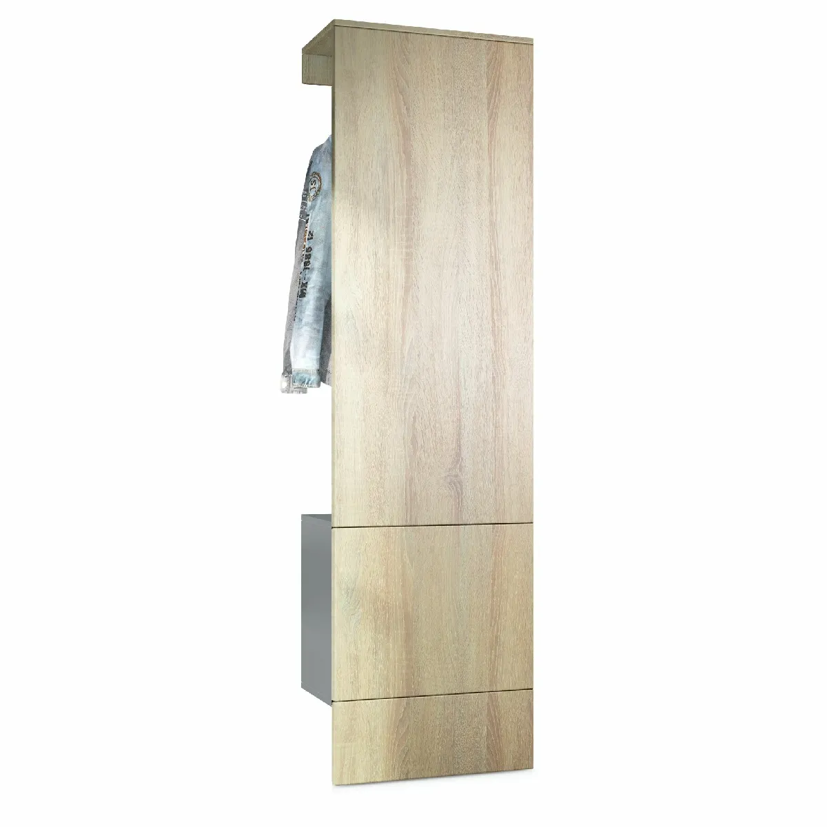 MPC Vestiaire - Gris et aspect chêne - 52 x 193 x 35 cm