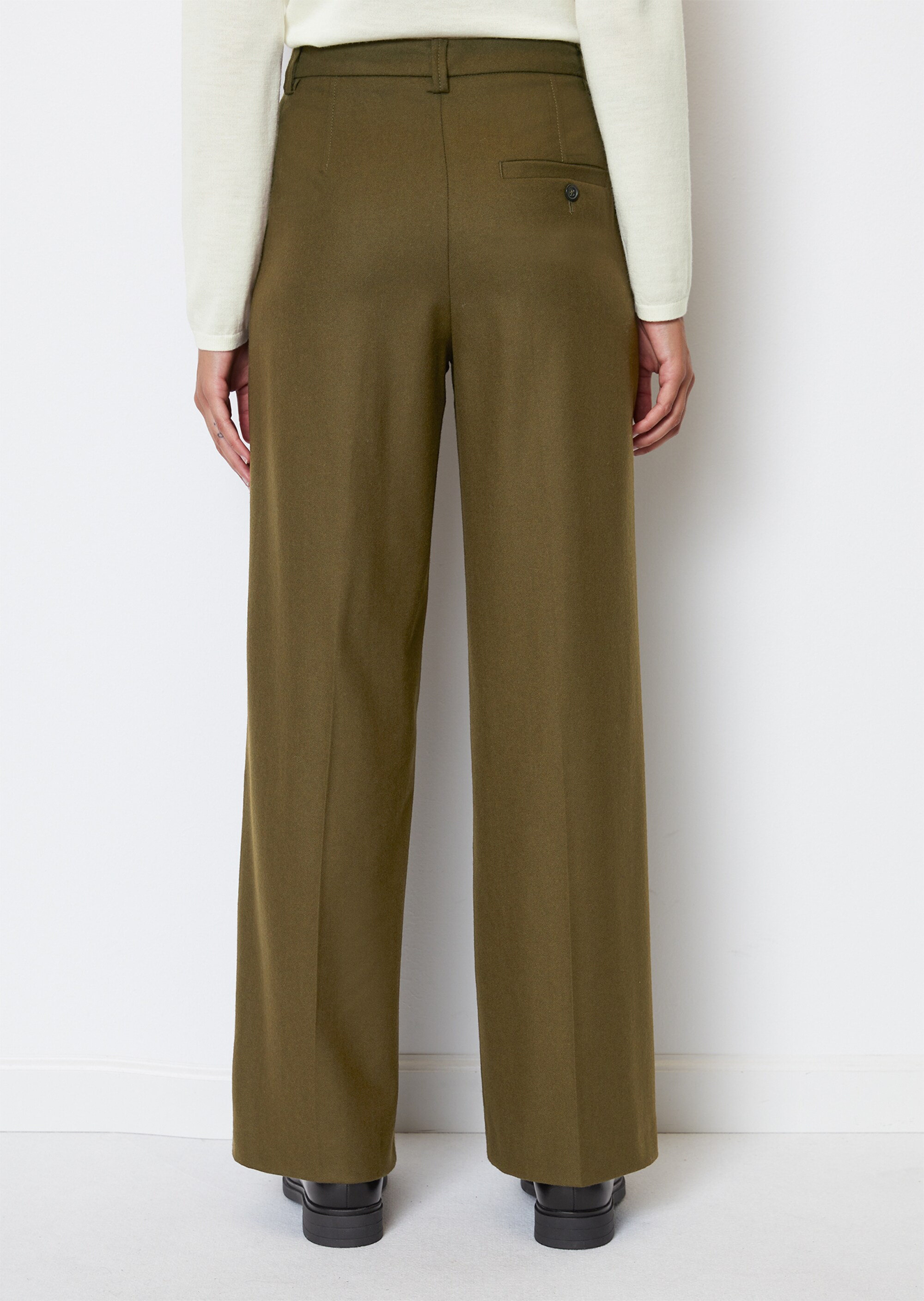 Gerade Hose aus Schurwolle-Mix